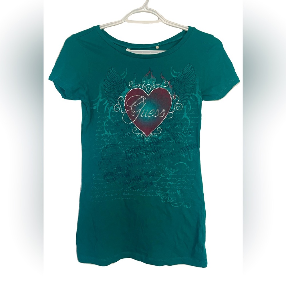 Vintage Guess McBling Rhinestone T-shirt Size S
